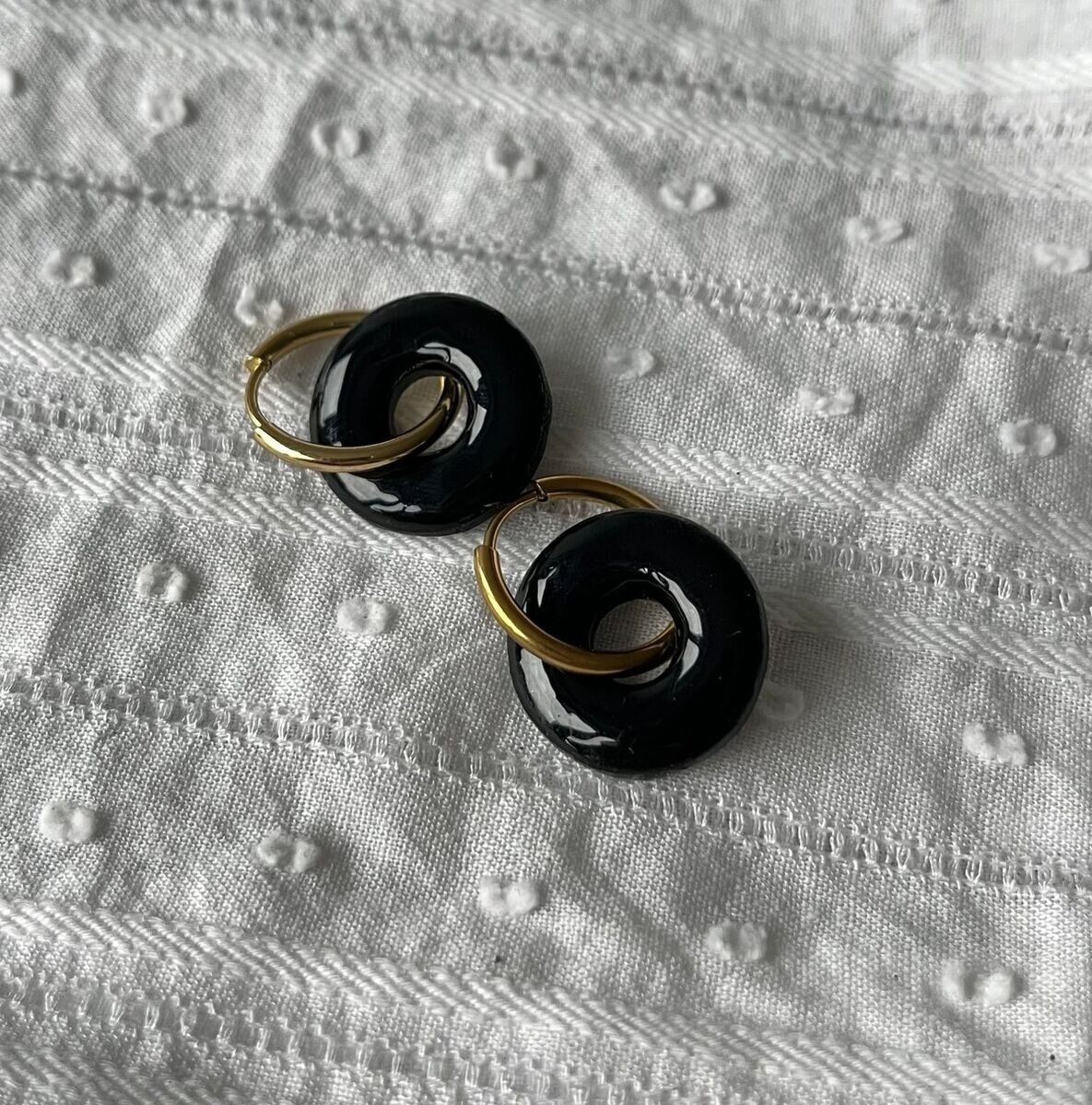 Créoles Anneaux - Noir