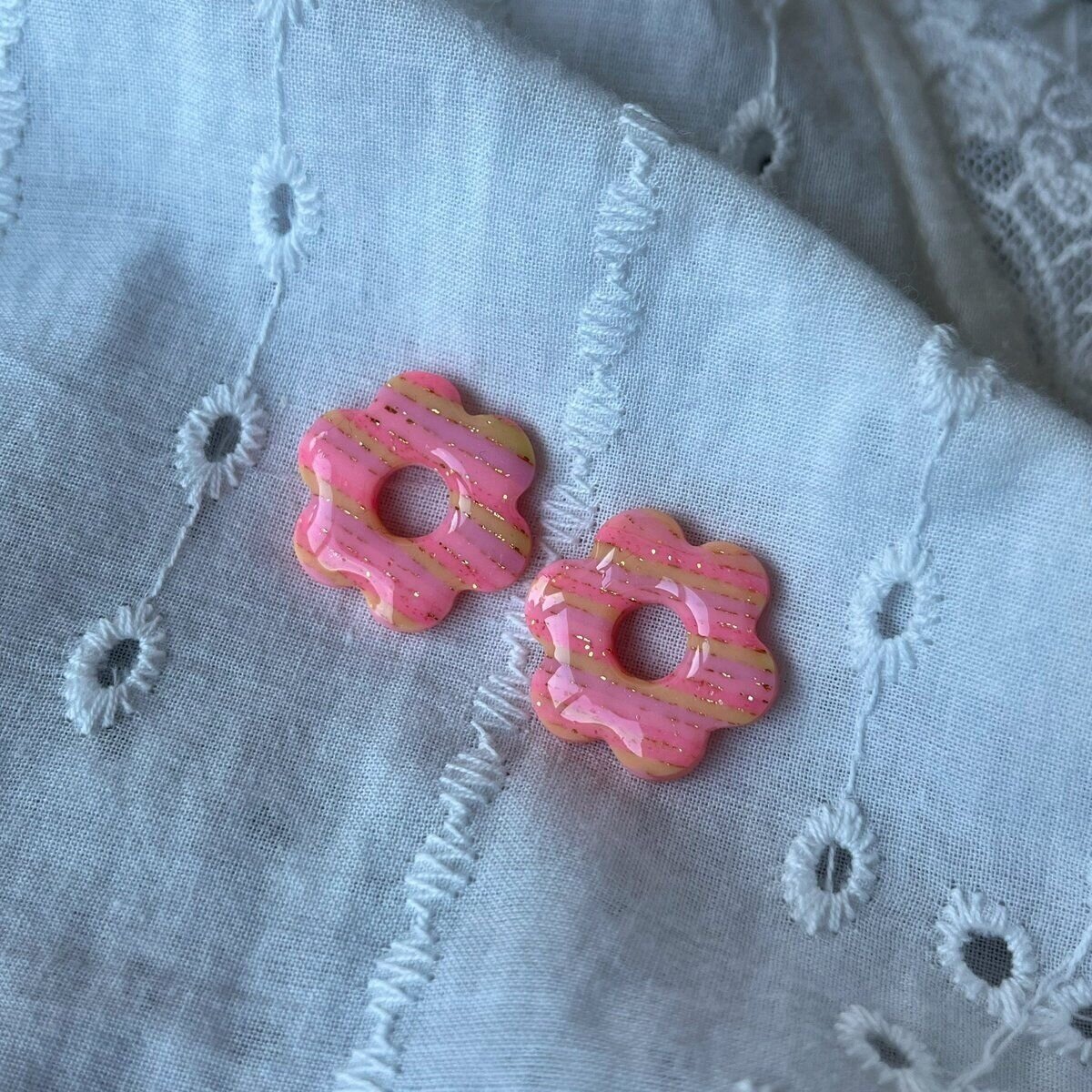 Créoles Flora - Rayé rose