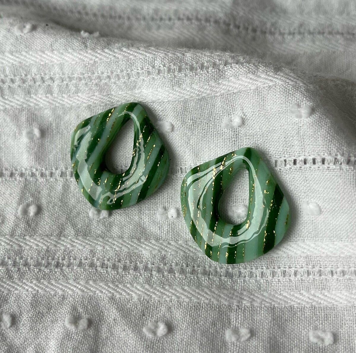 Créoles Ona - Rayé Vert