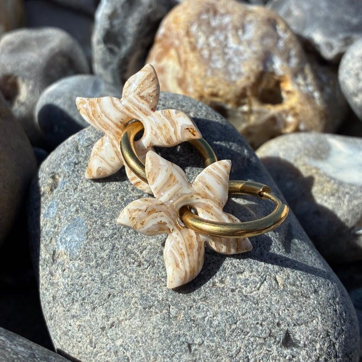 Créoles Star - Beige